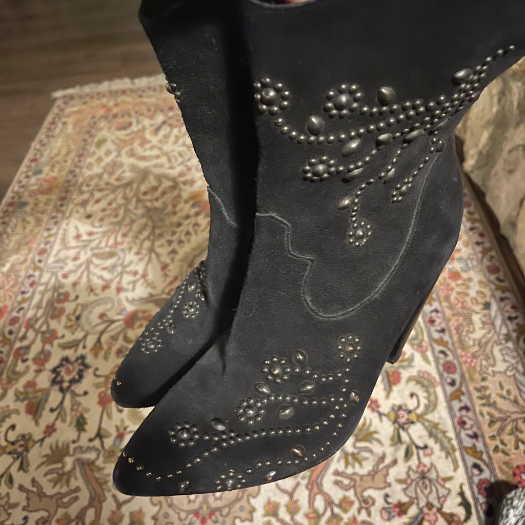 Calleen Cordero Black Suede Studded Boots